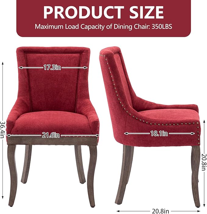 Modern Dining Chairs Set of 6, High Back Dining Chairs Side Chairs with Solid...