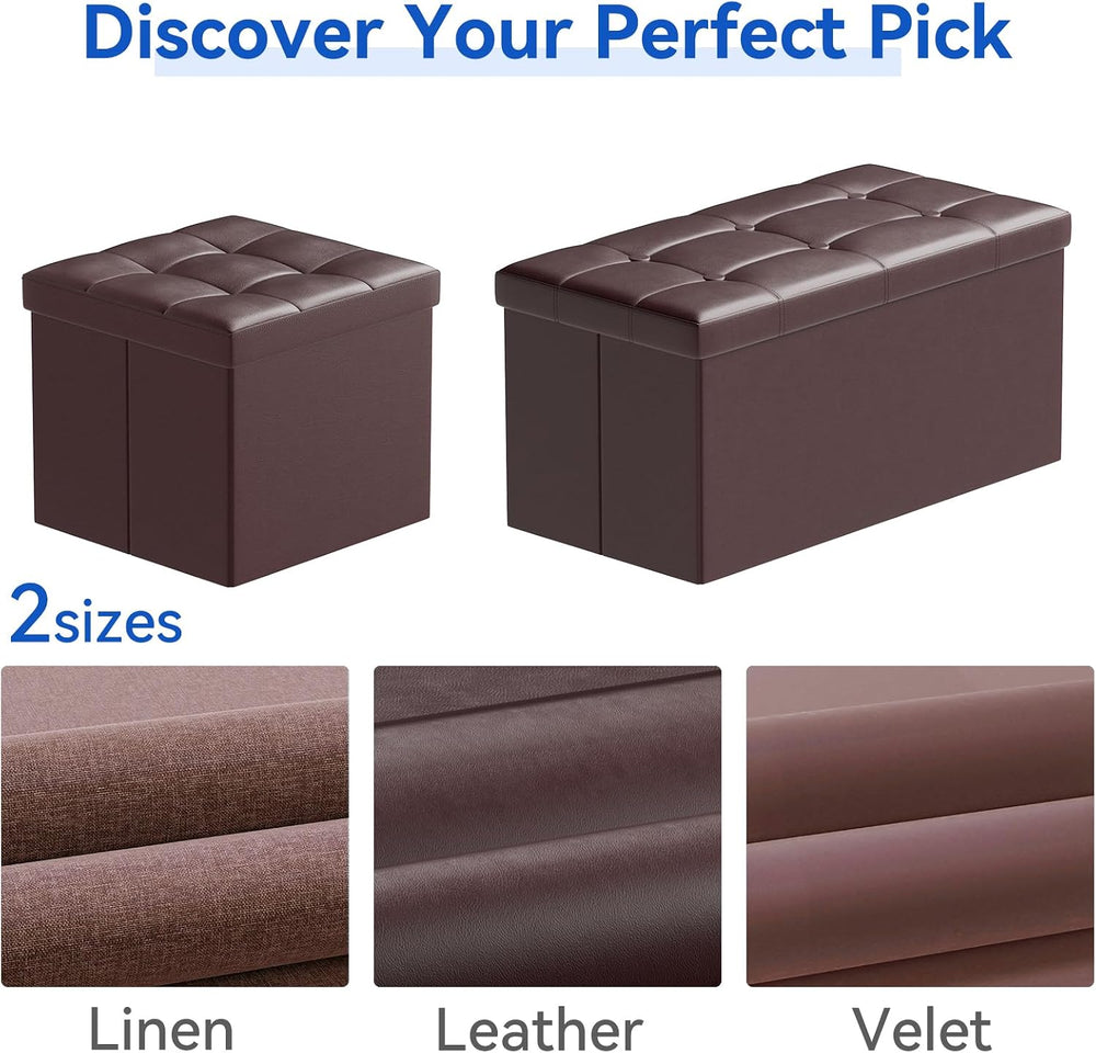 BRIAN & DANY 30 Inches Storage Ottoman Bench, Faux Leather Ottoman with S...