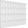 TORACK Metal Pegboard Panels and Hooks for Garage, Workbench, Shop, Shed Tool Organizer Peg Board with 1/8" & 1/4" Holes, Modular Wall-Mounted Pegboard with Pegboard Hooks(Light-Grey)