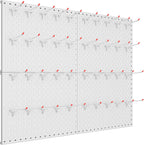 TORACK Metal Pegboard Panels and Hooks for Garage, Workbench, Shop, Shed Tool Organizer Peg Board with 1/8" & 1/4" Holes, Modular Wall-Mounted Pegboard with Pegboard Hooks(Light-Grey)