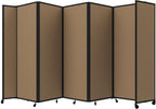 Versare Room Divider 360 Portable Wall Partition | Folding Panels | Large Freestanding Divider | Locking Wheels | Temporary Room Separator