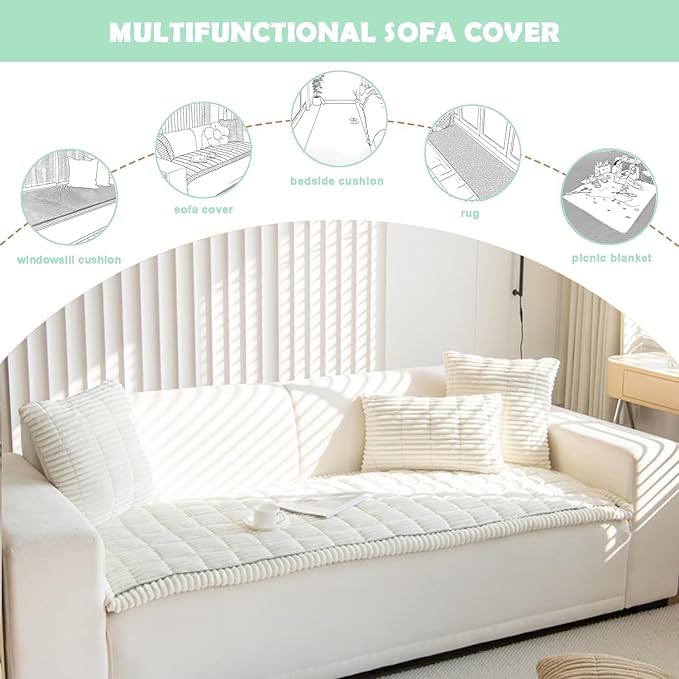 ZQFFB Pet Couch Cover Dogs Washable Non-Slip Couch Protector Pet Friendly Dog...