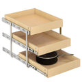 WelFurGeer 3-Tier Pull Out Cabinet Organizer with Soft Close, Heavy-Duty Slide Out Drawers for Cabinets, Pull Out Drawers for Cabinets, Bottom Mount Shelves for Kitchen, Pantry, Bathroom