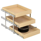 WelFurGeer 3-Tier Pull Out Cabinet Organizer with Soft Close, Heavy-Duty Slide Out Drawers for Cabinets, Pull Out Drawers for Cabinets, Bottom Mount Shelves for Kitchen, Pantry, Bathroom