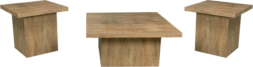 Square Coffee Table Set, End Table Set, Engineered Wood Living Room Tables, M...