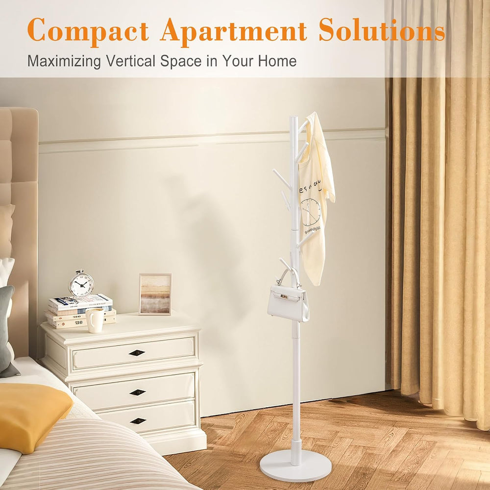 VECELO Coat Rack Freestanding, Entryway Hanger Stand, Umbrella Holder, Hall T...