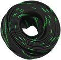 30ft PET Expandable Sleeving Wire Cable Sleeve (3/5", Green&Black)