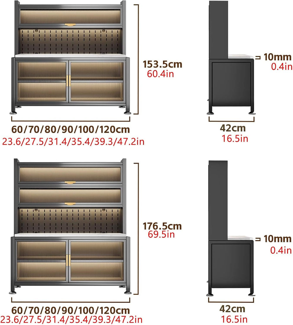 JKGHK Kitchen Pantry Storage Cabinet, Kitchens Baker's Rack with Acrylic ...