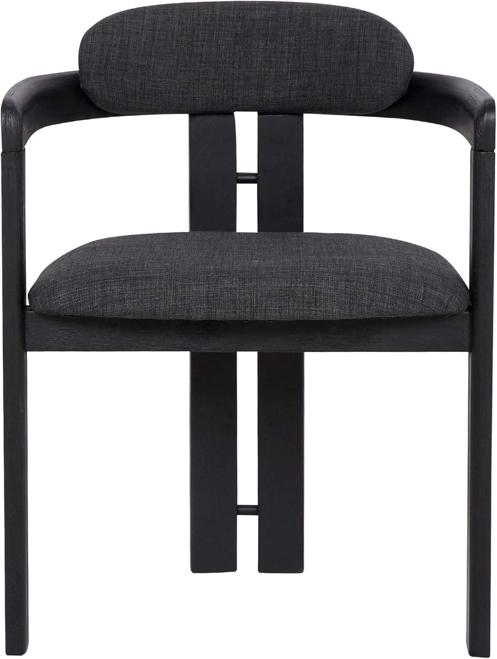 Armen Living Jazmin Contemporary Dining Chair in Black Brushed Wood Finish an...