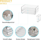 2-Tier Office Organizer with Pen Holder, Stackable Paper Tray for Files, Letters, Books, Clear Paper Folder