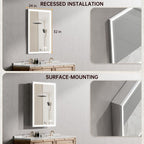24"x32" Medicine Cabinet Mirror, LED Lighted Medicine Cabinet with Electrical Outlet＆USB, Anti-Fog, 3 Colors Temperature Stepless Dimmable, Aluminum Cabinet for Storage and Mordern Decor