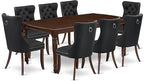 East West Furniture DODA9-MAH-12 9 Piece Kitchen Table Set Includes a Rectangle Dining Table with Butterfly Leaf and 8 Polyester Fabric Upholstered Chairs, 42x78 Inch, Mahogany