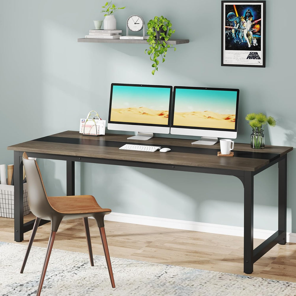 Tribesigns Modern Computer Desk, 70.8 x 31.5 inch Large Office Desk Computer ...