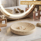 Turkish Natural Marble Ring Dish, Beige Jewelry Tray 5.5 inch, Stone Ring Holder, Travertine Trinket Dish for Room Decor, Earrings, Soap, Gift for Women