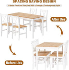 SogesHome 42.52'' Dining Table Set with 4 Chairs, 5-Piece Modern Chic Design, Premium Construction, Versatile Functionality, Easy Assembly, Oak and White Finish, Oak