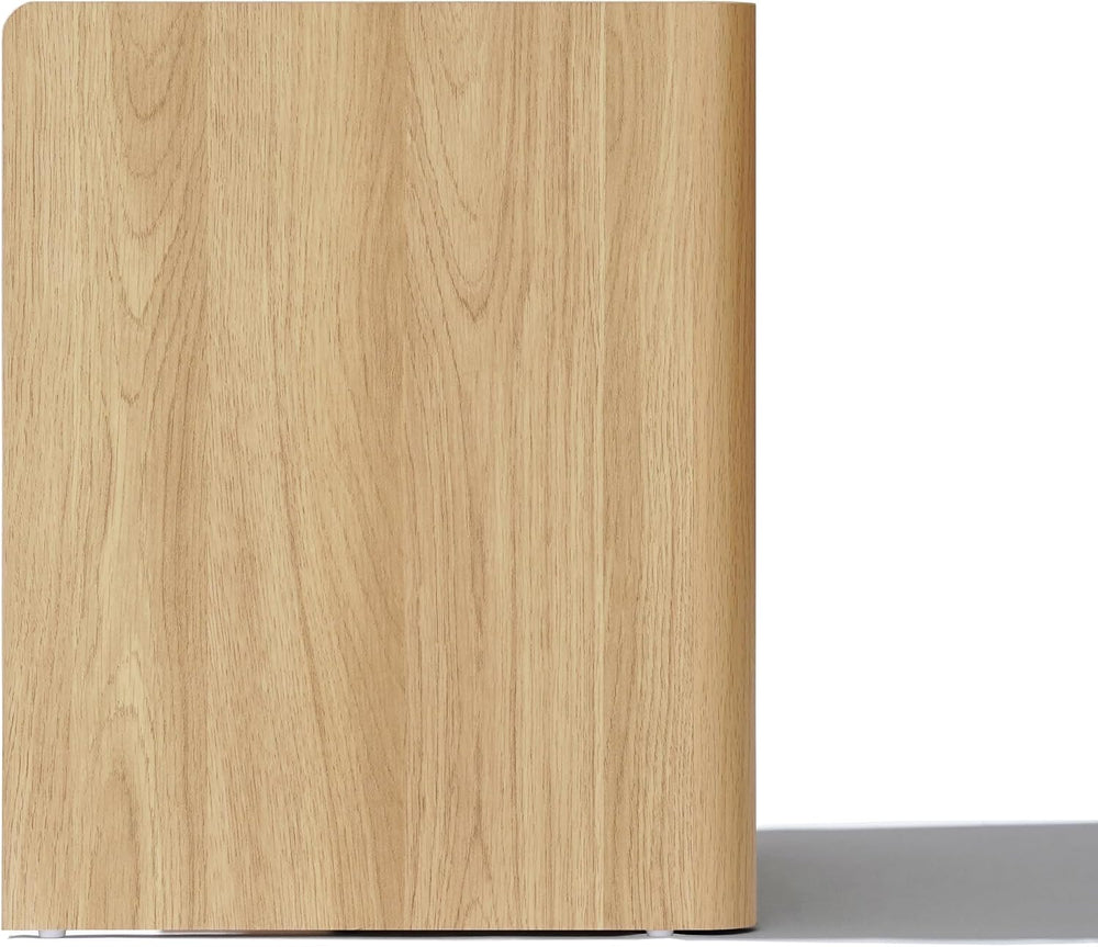 LuxenHome Nightstand with Drawer and Shelf, 18.8'' Wood Japandi Moder...
