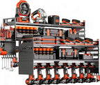 2-Pack Large Power Tool Organizer Wall Mount,Heavy Duty Cordless Tool Organizer with 18 Drill Holder,600 Lbs Capacity 3-Layer Garage Organization for Garage and Workshop (Black)