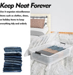 3 Packs 50 Liter Under Bed Storage Container with Wheels, Plastic Clear Under the Bed Organizer Bins with Lids