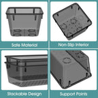 WOWBOX 25 PCS Plastic Drawer Organizer Set, Desk Drawer Divider Organizers and Storage Bins for Makeup, Jewelry, Gadgets for Kitchen, Bedroom, Bathroom, Office, Black