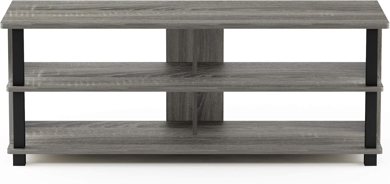 Furinno Turn-N-Tube Shoe Rack, 3-Tier Shoe Organizer, Compact Shoe Storage with Open Shelves, 15.5 x 41.1 x 15.8, for Closet Entryway, Office, Garage, French Oak/Black