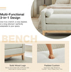66.34" End of Bed Bench Boucle Fabric Long King Size Bench, White. | Entryway Bench Ottoman Upholstered Extra Long Seat for Bedroom, Entryway, Hallway, Cloakroom, Window Bench.