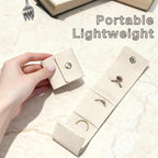 Mini Travel Jewelry Bag,Mini Jewelry Pouch,Protable travel Jewelry Storage Organizer Case,Small Jewelry Storage Roll with Buckle for Earrings,Rings,Necklaces (Off-white, 1Pcs)