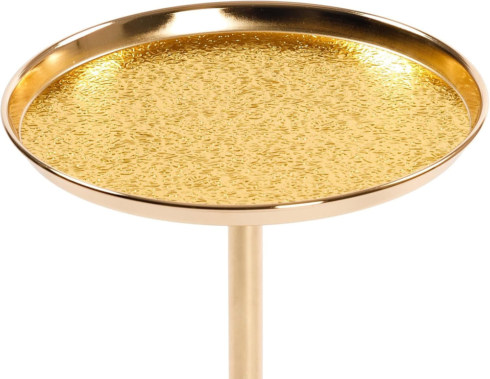 2P, Adjustable Side Table, Small Tea Martini Table, Gold, Natural Marble Deco...