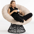 Bme 40" Ergonomic Wicker Papasan Chair