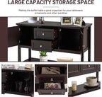 COSTWAY Buffet Sideboard, with 2 Wood Storage Drawers & Open Shelf, Console Table for Living Room Kitchen Dining Room Furniture (Coffee)