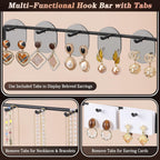 Earring Organizer, Earring Holder Display Stand with 3 Earring Storage Pegboards 568 Holes, Jewelry Organizer with Hook Rack for Stud Earrings Necklace, Acrylic Large Jewlery Hanger Towers for Women