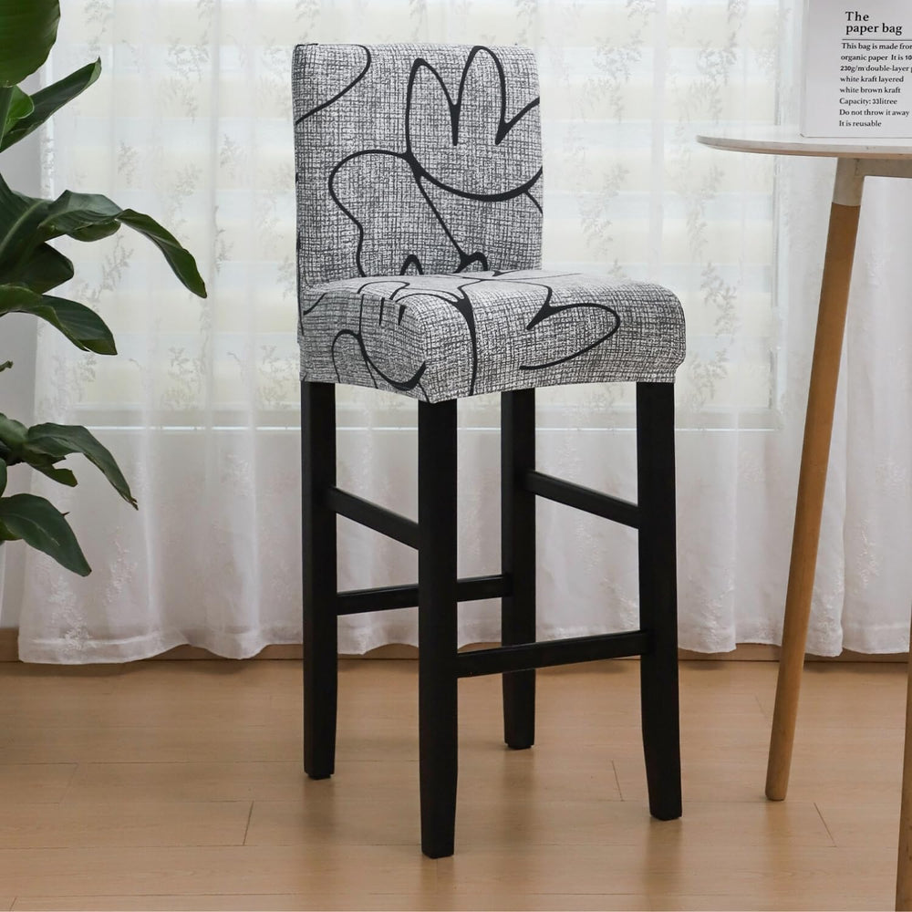 SPRINGRICO Bar Stool Covers Set of 6, Stretch Washable Barstool Seat Covers w...
