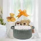 COMFY-HOMI Round Rope Basket with Handles for Shelves,Toys,Book, Cloth Storage Baskets for Organizing Toy Decorative Organizer for Living Room, Bathroom