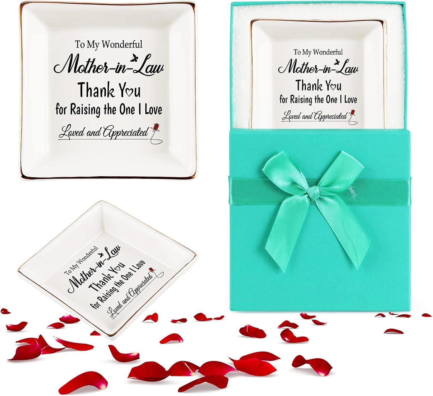 Best Birthday Gifts for Mother in Law from Daughter Son in Law - Mom in Law Gift, Future To My Mother in Law Gifts, Wedding Day Gift for Mother of the Groom Bride, Jewelry Dish Tray