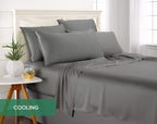 Queen Pillowcases by Pure Bamboo, Genuine 100% Organic Viscose Derived from Bamboo, Luxuriously Soft & Cooling, Double Stitching, Envelope Closure (2 Queen Pillowcases, Stone Grey)
