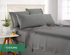 King Pillowcases by Pure Bamboo, Genuine 100% Organic Viscose Derived from Bamboo, Luxuriously Soft & Cooling, Double Stitching, Envelope Closure (2 King Pillowcases, Stone Grey)
