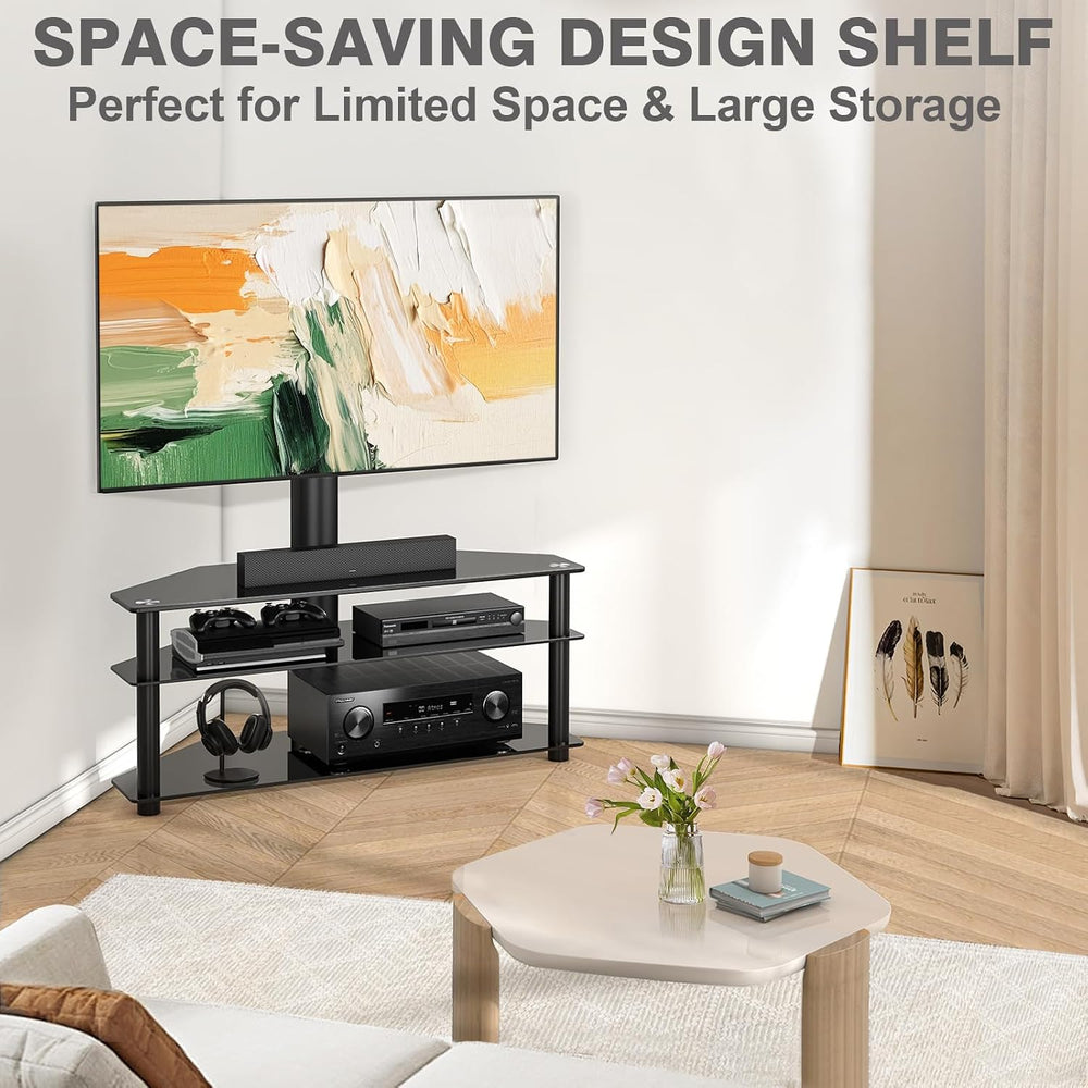 TAVR Furniture Swivel Floor TV Stand for 32-70 Inch TVs - Universal Height Ad...