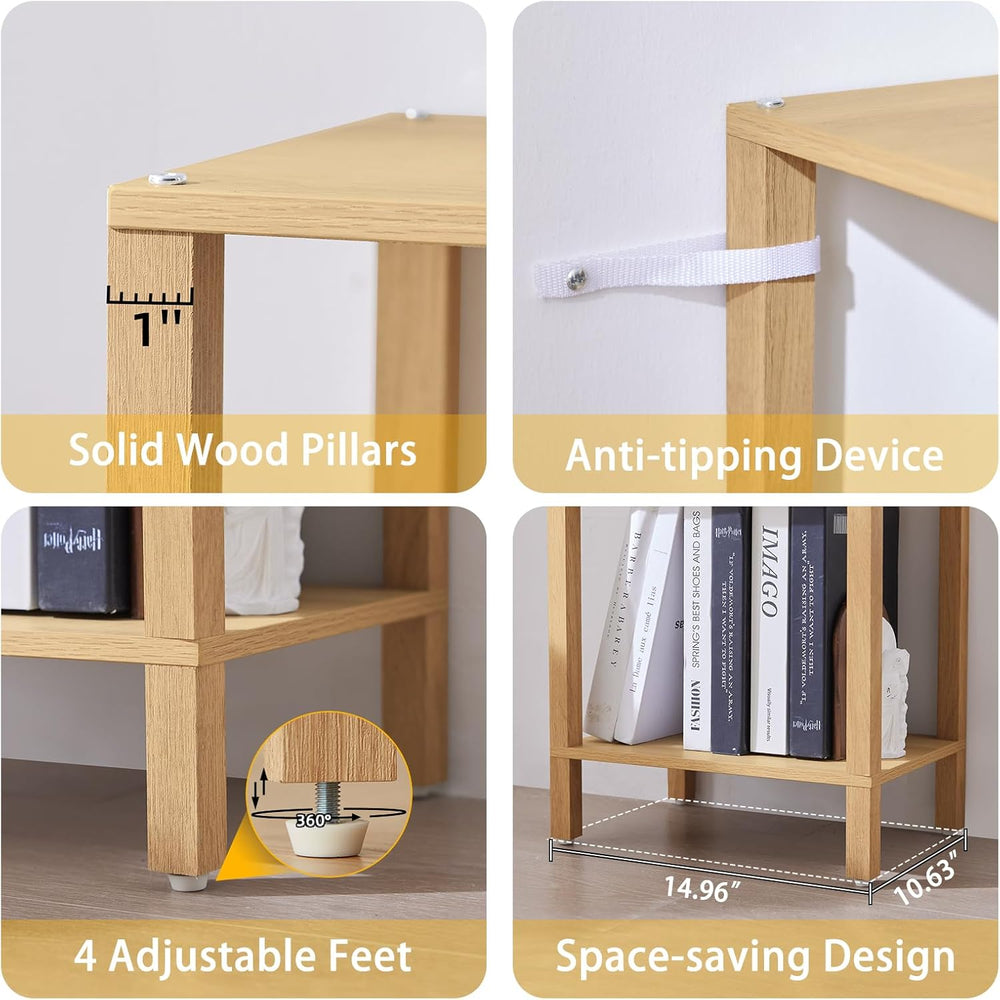 YUFAM 54in Tall Bookshelf 5-Tier Small Narrow Bookcase, Skinny Book Shelf for...