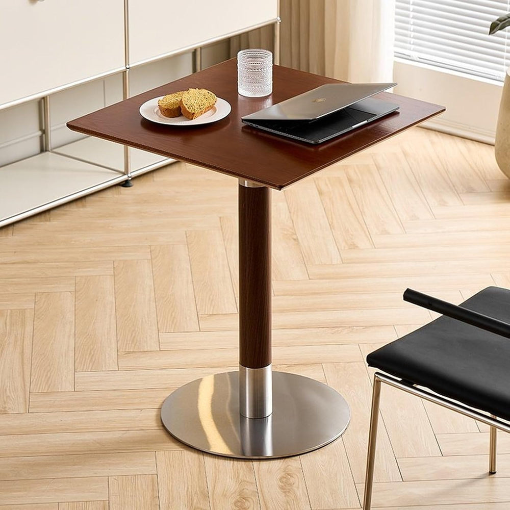 Wood Side Table, Modern Pedestal Accent Table Mid-Century Leisure Table for H...