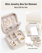 VLANDO Wedding Gifts for Women, Jewelry Box, Bridal Shower Gifts, Bridesmaid Gifts for Wedding Day Bride Gifts, Personalized Jewelry Case - Letter E, White