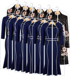 Garment Bags for Hanging Clothes 24'' x 55'' (Set of 12) Coat Covers for Closet Foldable Washable Dress Bags for Hanging Clothes for Long Dress Dance Costumes Suits Gowns Coats