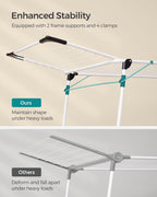 SONGMICS Clothes Drying Rack Foldable, Gullwing Laundry Drying Rack, Space-Saving, 22.2 x 68.1 x 38 Inches, Sock Clips, Metal Structure, for Clothes, Towels, Linens, Indoor, Outdoor White ULLR518W01