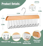2 Pack Bra Hangers for Closet Organizer Upgraded Non-Slip Bra Organizer for Closet Tank Top Hanger Multi Hangers Space Saving with 20 Hooks for Belt, Tie, Tank Top, Necklaces