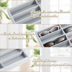 Amylove 2 Pcs Sunglass Organizer Trays Glasses Stackable Jewelry Trays Sunglass Organizer Display Box(18 Grids,Gray)