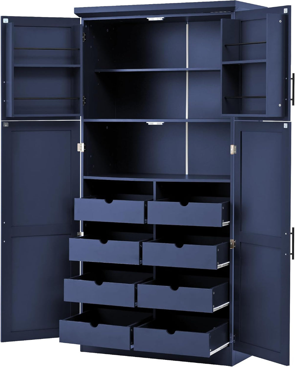 Freestanding Kitchen Pantry 35.5"x17.6"x70.9" Modern Pantry Ca...