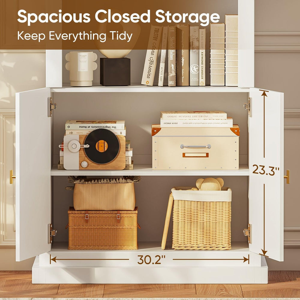 ivaniti 71" Arched Kitchen Pantry Cabinet, Tall Display Modern Storage C...