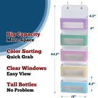 Simple Houseware 5 Clear Window Pocket Over Closet Door Storage Hanging Organizer for Bedroom, Bathroom, Pantry, Colorful