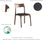 Manhattan Comfort Moderno Stackable Dining Chairs with Leatherette Upholstered Seat, Foam Padding & Solid Wood Frame, Suitable for Kitchen or Restaurant Usage, Set of 4, Black