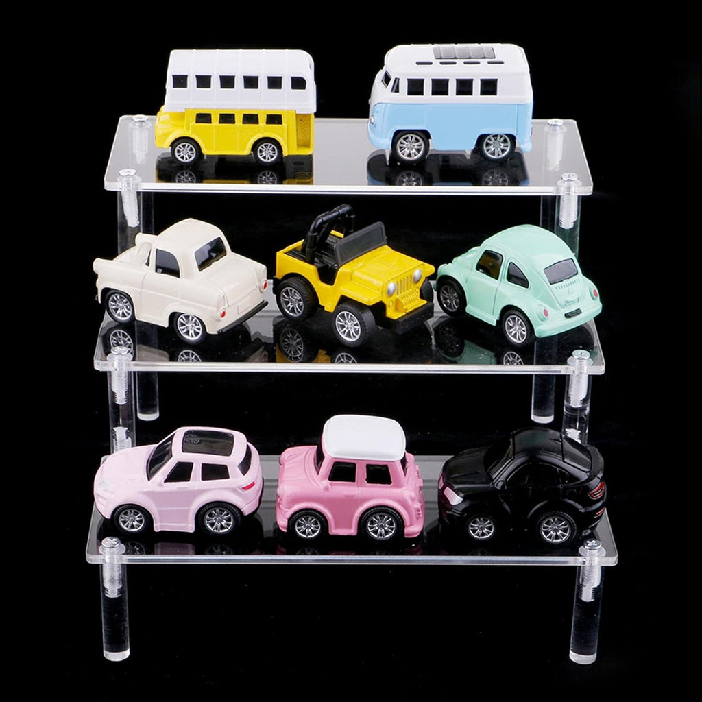 Display Rack Acrylic Multi Layer Ladder Shelf Stand Organizer Riser Steps Holder Suitable for Desktop Shop Gift Giving, 3 Ladder