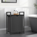 Laundry Sorter with Removable Bag, 16 Gallons Laundry Hamper with Adjustable Feet, Laundry Basket for Laundry Room, Bathroom and Bedroom(Grey and Charcoal Black)