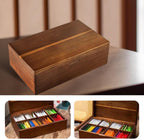 Acacia Wooden Tea Bag Organizer with Magnetic Lid, 8 Compartments Wooden Tea Box Organizer,Tea Bags Storage Organizer for Tea Bags & Beverage Supplies.